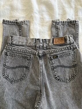 Lee Women's Light Grey Acid Wash Jeans with Leather Patch